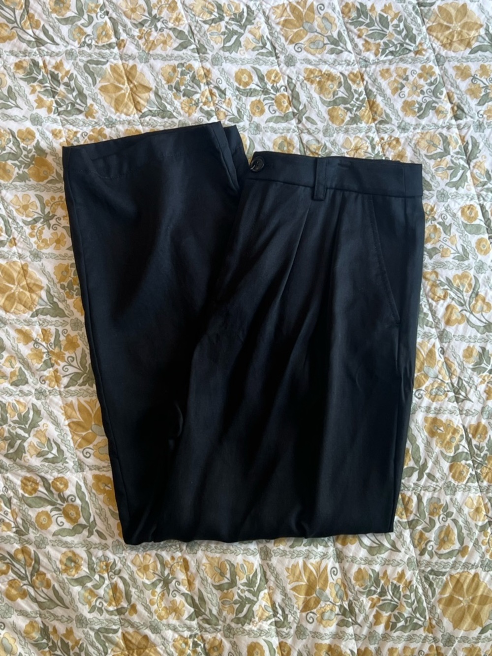 LOFT Black Pleated Dress Pants